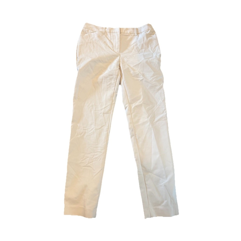 Philosophy NWT Ivory High-Rise Cotton Nylon Spandex Straight Pants Size 4